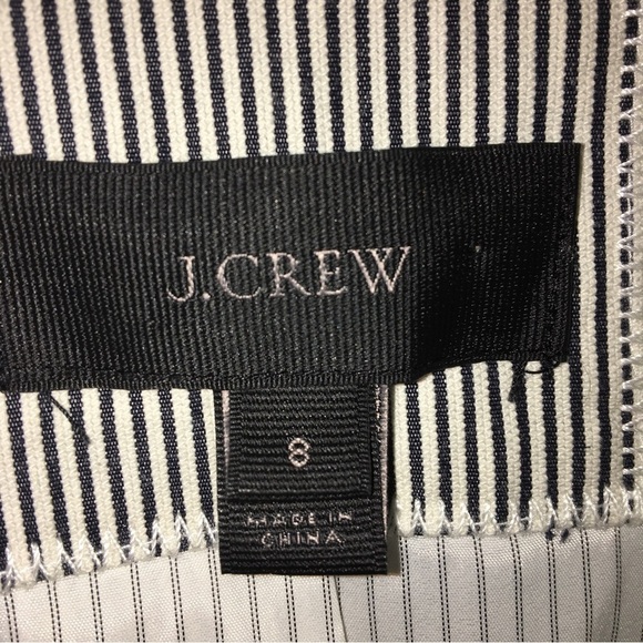 J Crew Black and White Stripe Button Blazer women’s size 8 NWOT - Picture 3 of 7